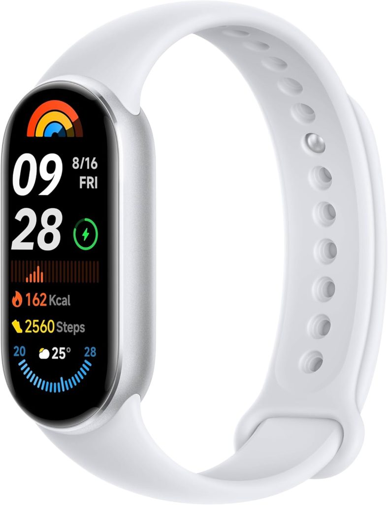 Xiaomi Mi Band 7, pulsera fitness compacta y asequible con monitorización de frecuencia cardíaca y seguimiento de actividad diaria.